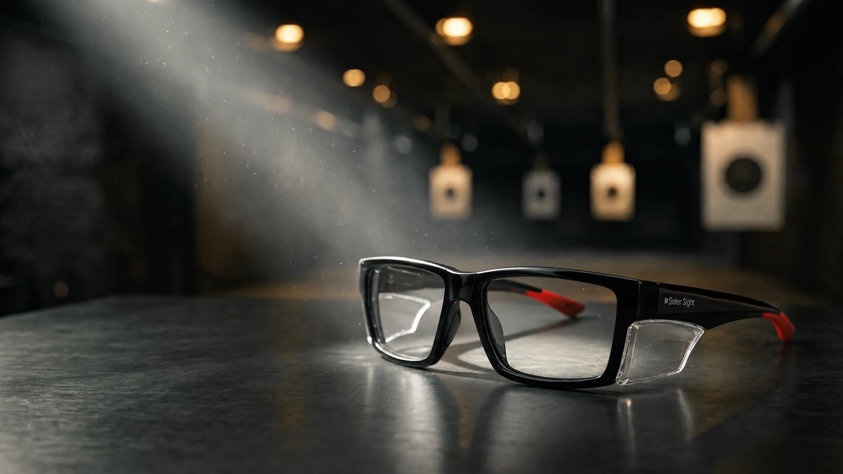 Soter Sight rectangular eyewear with transparent side shields